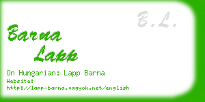 barna lapp business card